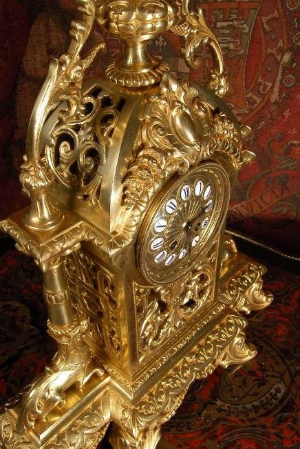 fig 3. Japy Freres Classical Gilt Brass Clock. ~ French - Circa 1870 ~